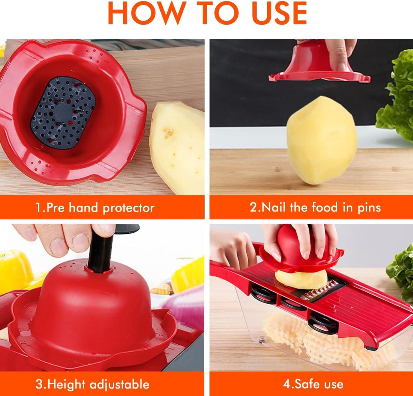 10 in 1 multi function vegetable and fruit chopper mandoline slicer onion potato cheese shredder salad spiralizer cutter veggie grater dicer artifact with vegetable peeler hand guard and container ardrop27177416