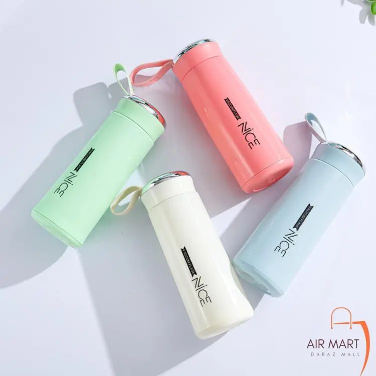 Nice glass water bottles natural bpa free eco friendly reusable refillable water glass water bottles wide mouth liquid storage leak proof caps perfect for travel and storing beverages juice smoothies tea 450ml multicolor ardrop27621204