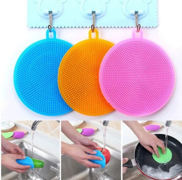 Silicone scrubber silicone sponges multipurpose kitchen scrub brush for dish pot and veggies ardrop27391671
