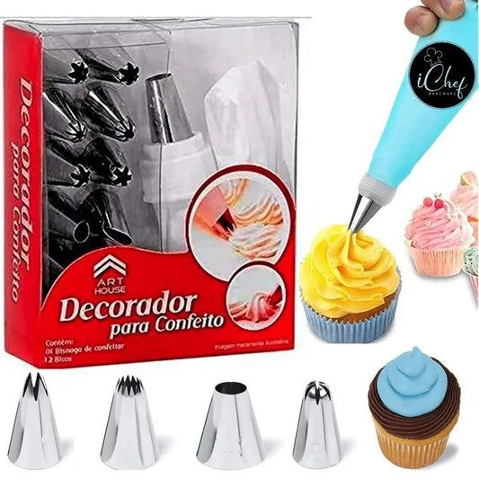 Cakeware 15 piece cake decorating set frosting icing piping bag tips with steel nozzles ardrop28035975